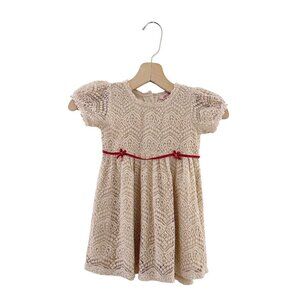 April Cornell Kids Baby Dress Lace Holiday Valentine's Cream Red